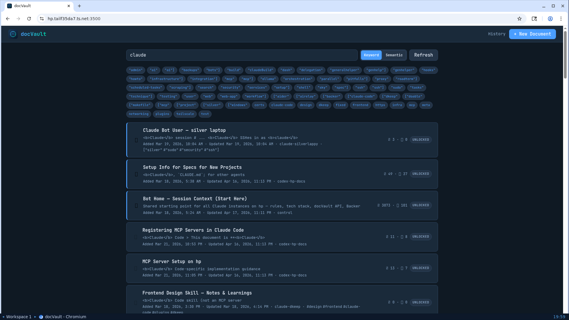 docVault shared knowledge base